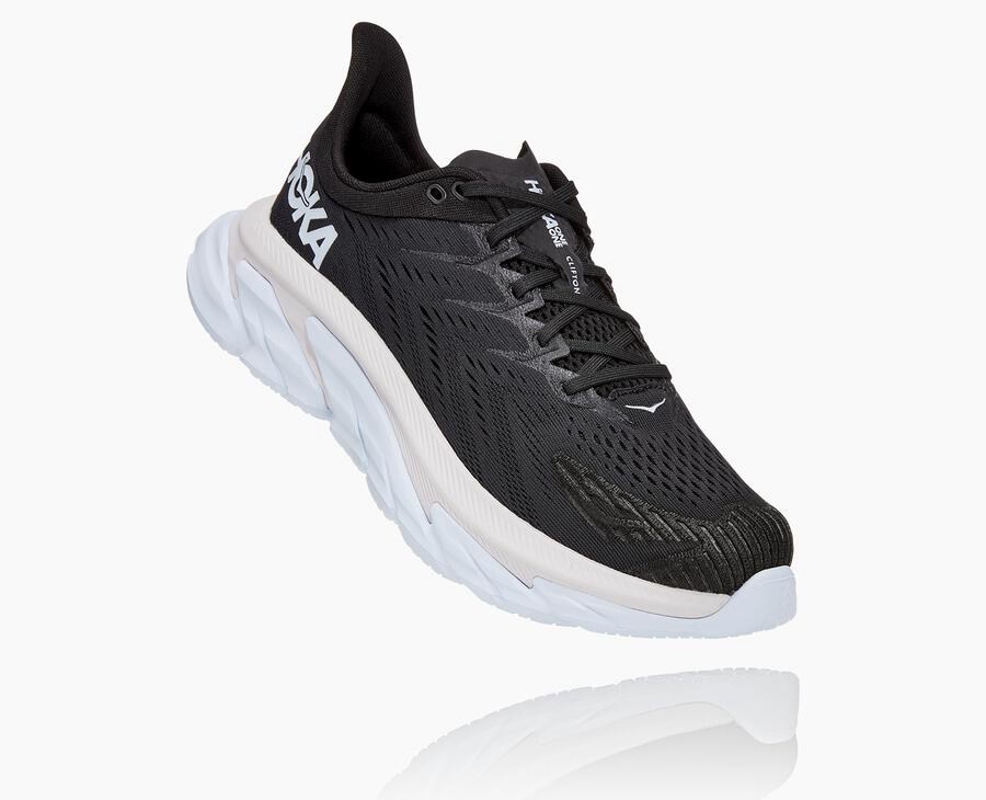 Hoka One One Koşu Ayakkabısı Erkek Siyah/Beyaz - Clifton Edge - ZH8149607